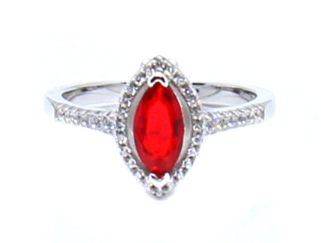 A Ruby & White Cubic Zirconia Ring