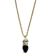 Yellow Plated Silver Sapphire & White CZ Necklace