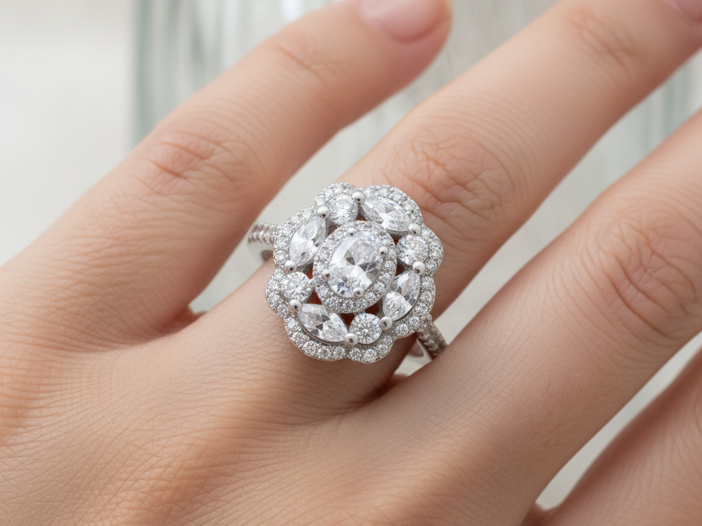 A White Cubic Zirconia Ring