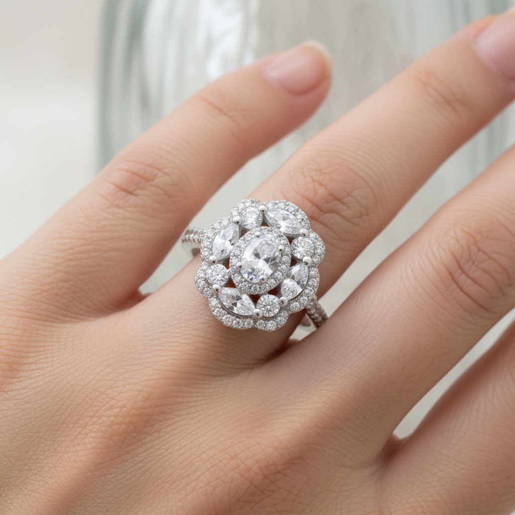 A White Cubic Zirconia Ring
