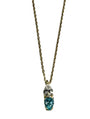 Yellow Plated Silver Aquamarine & White CZ Necklace