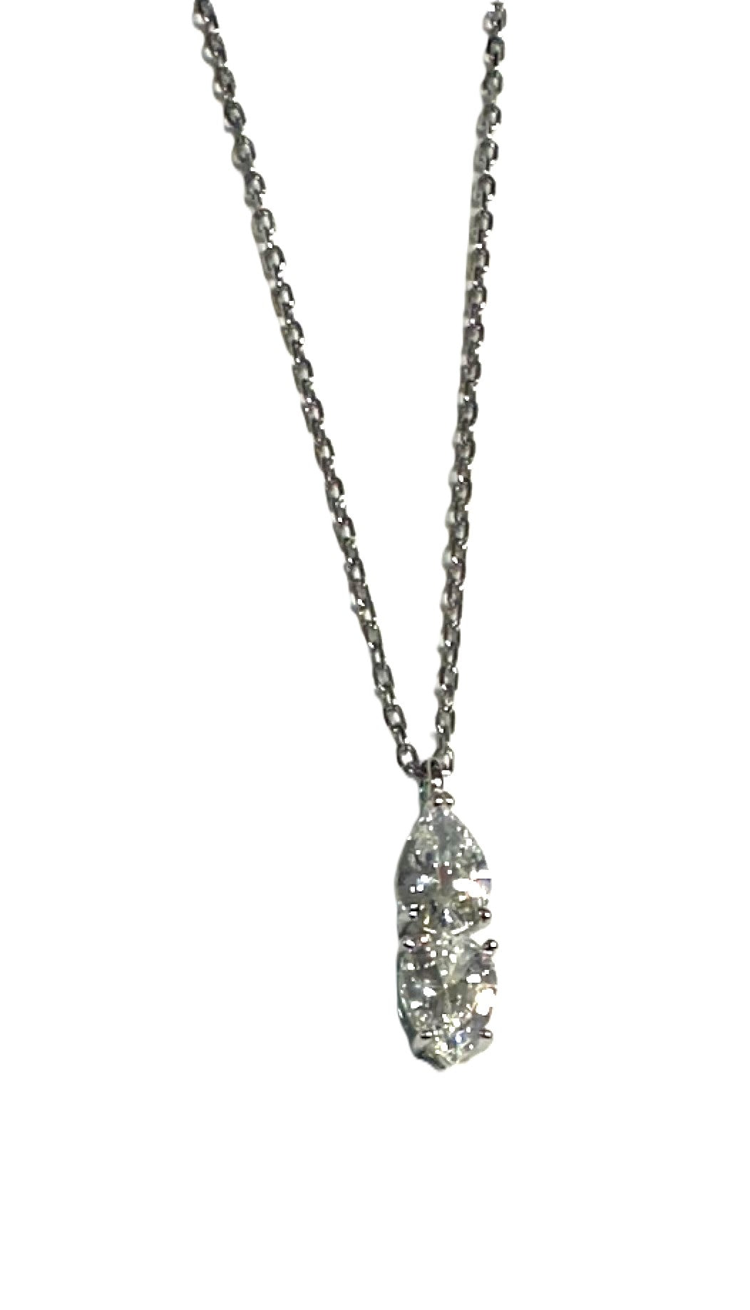 Silver White CZ Necklace