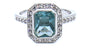 A Aquamarine & White Cubic Zirconia Ring