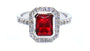 A Ruby and White Cubic Zirconia Ring