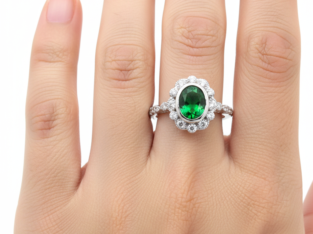 A Emerald Cubic Zirconia Ring