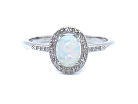 Opal And Cz Pendant