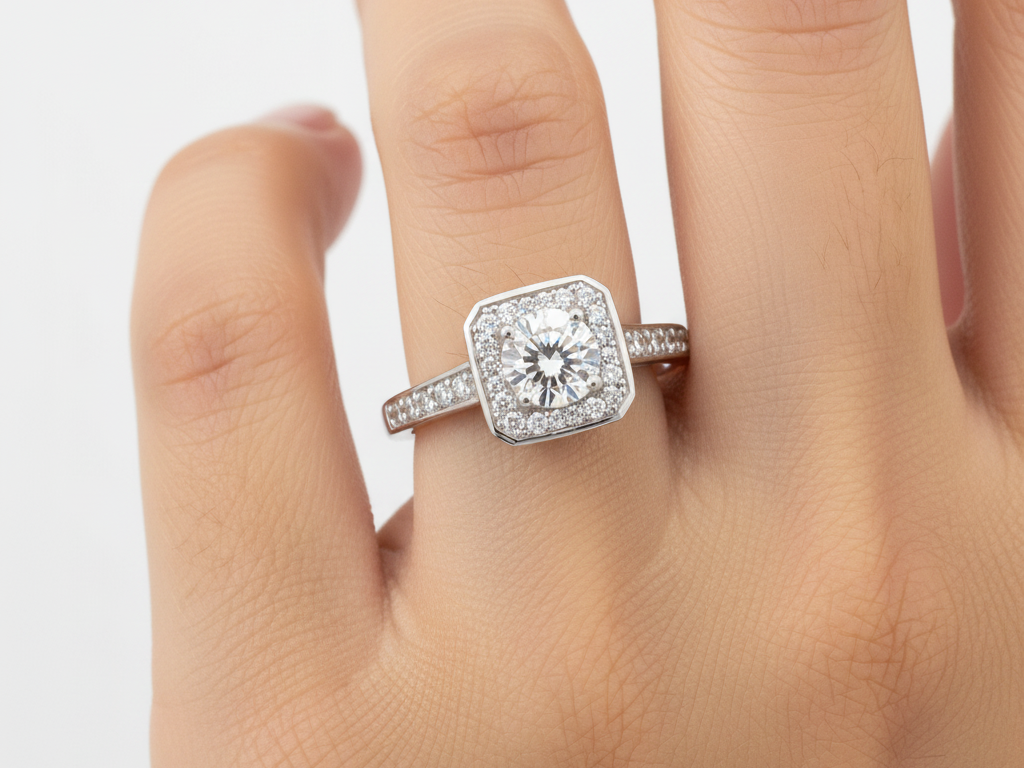 A White Cubic Zirconia Ring