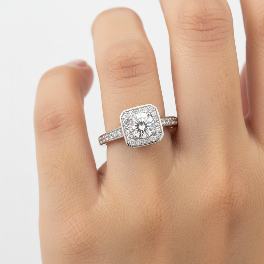 A White Cubic Zirconia Ring