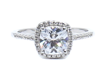 A White Cubic Zirconia Ring.