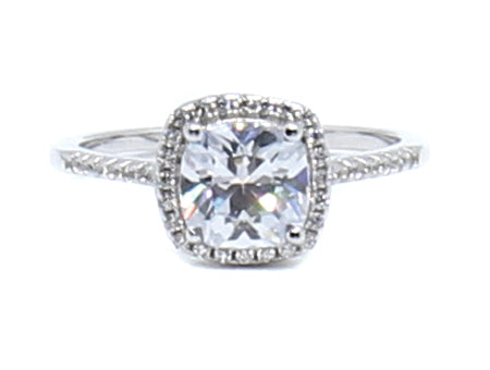 A White Cubic Zirconia Ring.