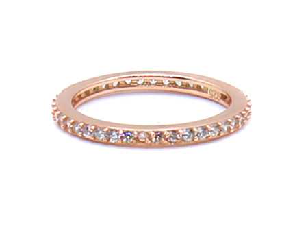 Silver with Rose Gold Plate Full Eternity Ring