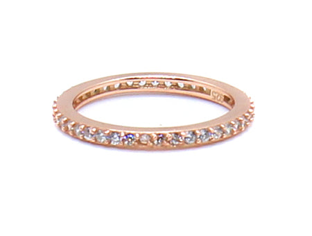 Silver with Rose Gold Plate Full Eternity Ring