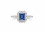 A Sapphire and White Cubic Zirconia Ring