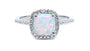 A Opal And White Cubic Zirconia Ring