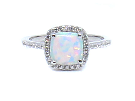 Opal And Cz Pendant And Earring set