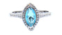 A Aquamarine & White Cubic Zirconia Ring