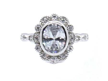 A White Cubic Zirconia Ring.