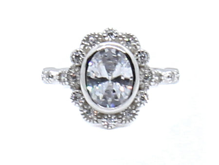 A White Cubic Zirconia Ring.