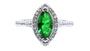 A Emerald & White Cubic Zirconia Ring