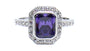 A Amethyst and White Cubic Zirconia Ring