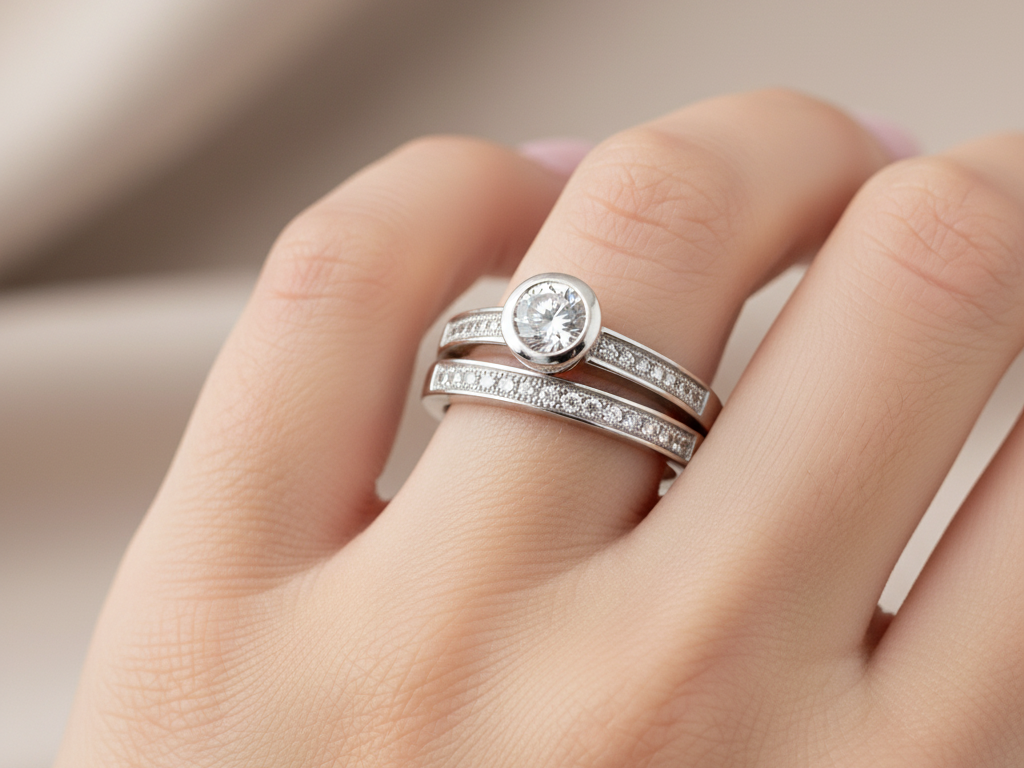 A White & White Cubic Zirconia Ring