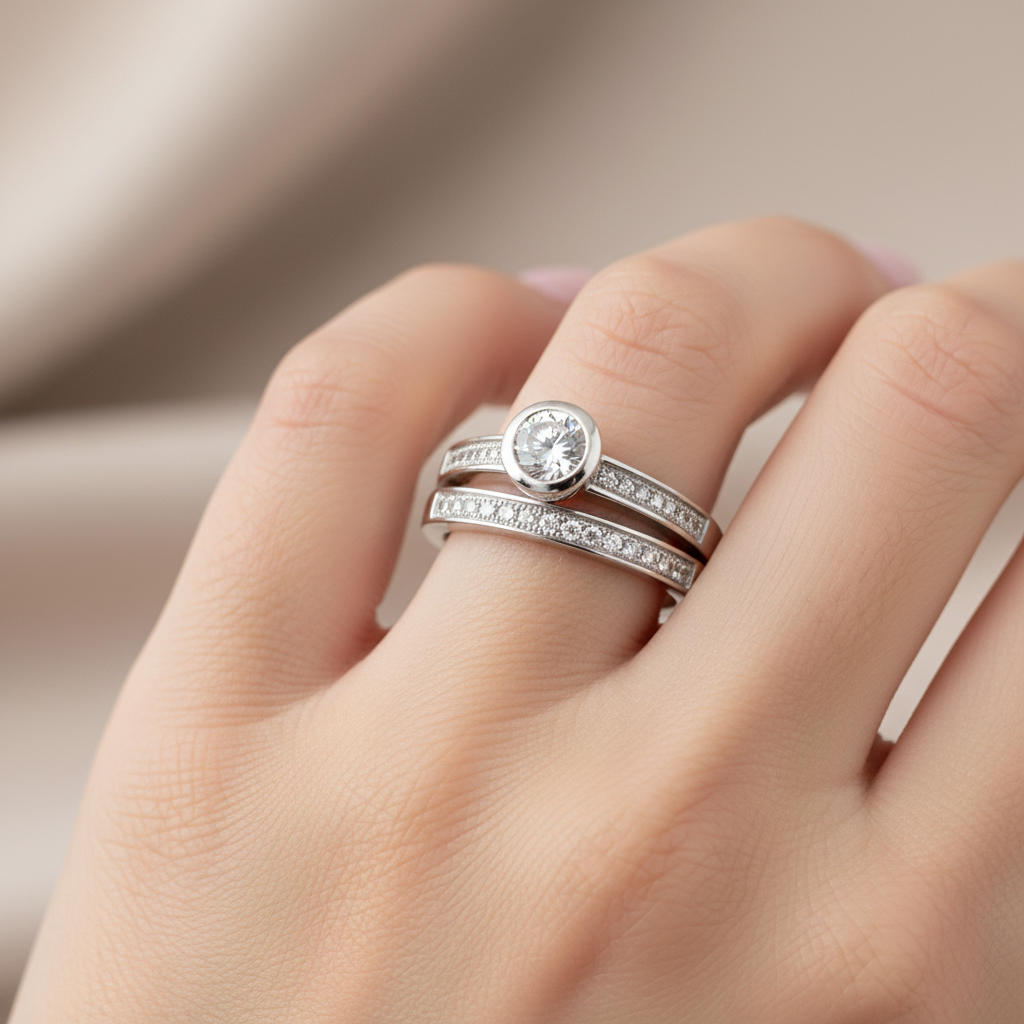 A White & White Cubic Zirconia Ring
