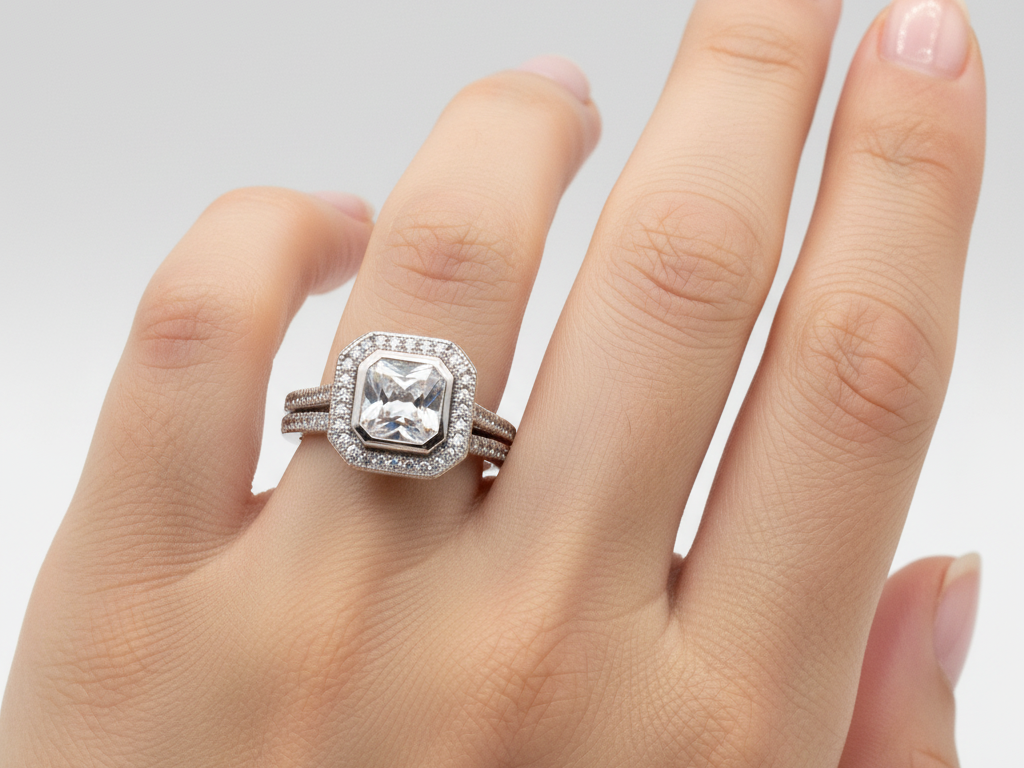 A White Cubic Zirconia Ring Set