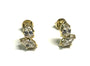 Yellow Plated White Cubic Zirconia Silver Earring