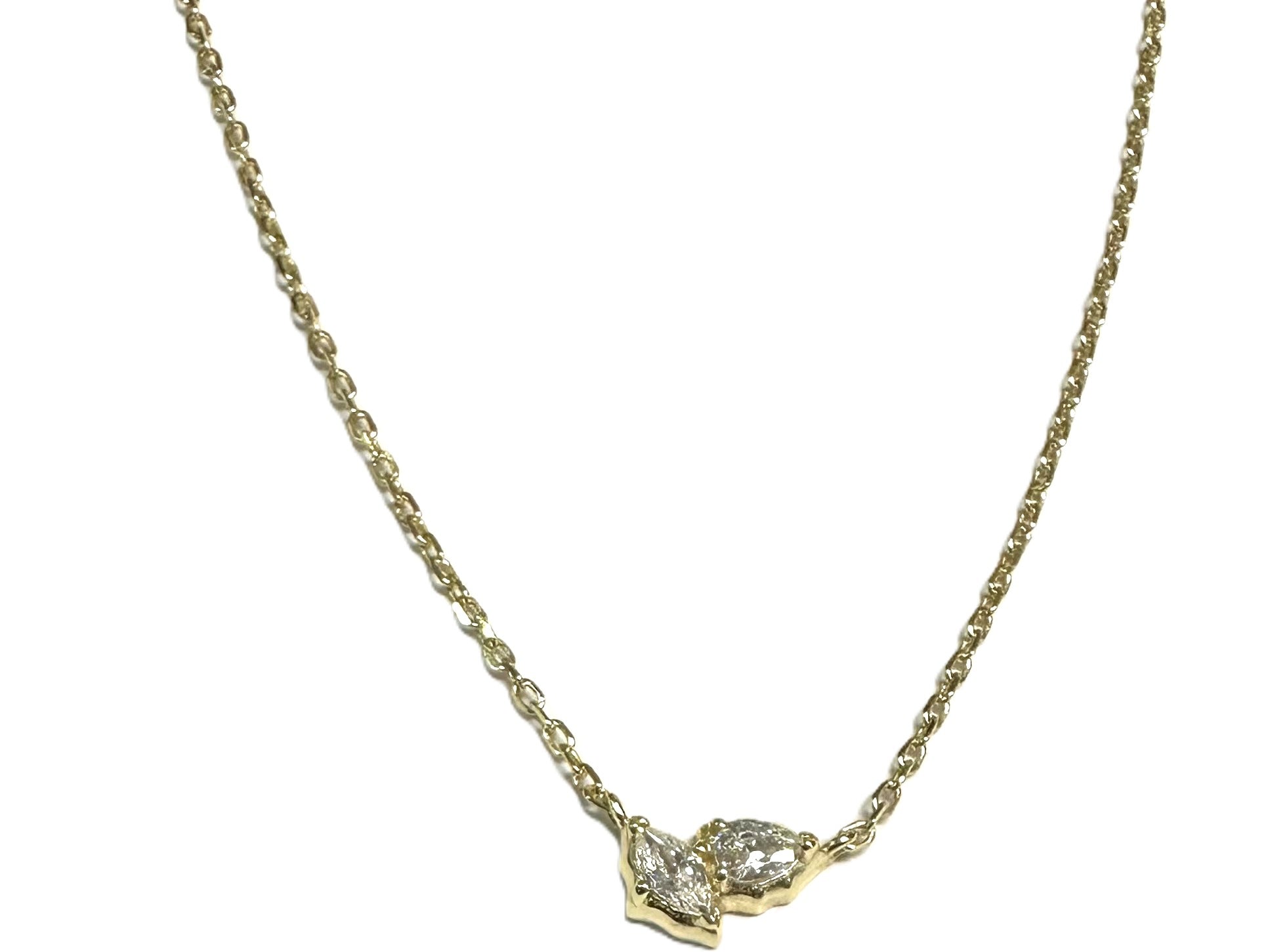 A Yellow plated Silver White CZ Necklace