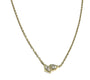 A Yellow plated Silver White CZ Necklace