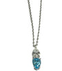Silver Aquamarine & White CZ Necklace