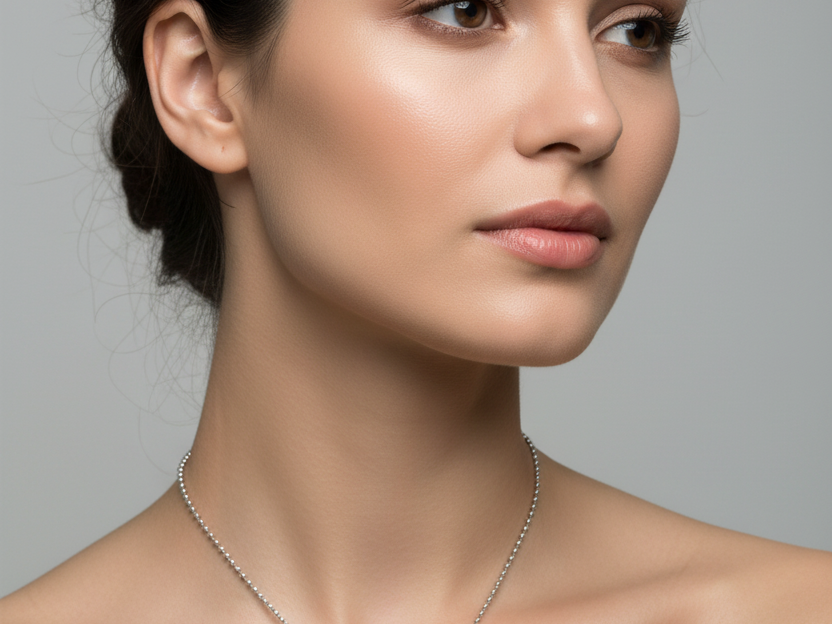 Silver Aquamarine & White CZ Necklace