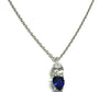 Silver Sapphire & White CZ Necklace