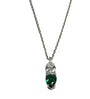 Silver Emerald & White CZ Necklace