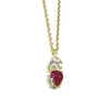 Yellow Plated Silver Ruby & White CZ Necklace