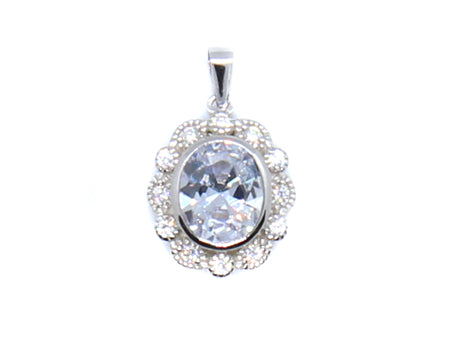 A White Cubic Zirconia Pendant.
