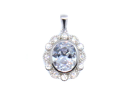 A White Cubic Zirconia Pendant.