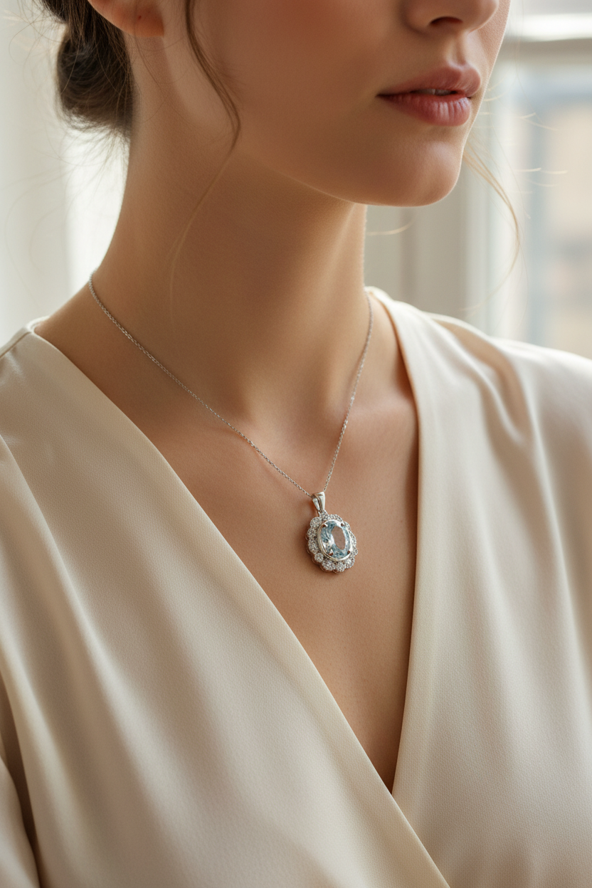 A White Cubic Zirconia Pendant.