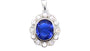 A Sapphire & White Cubic Zirconia Pendant.