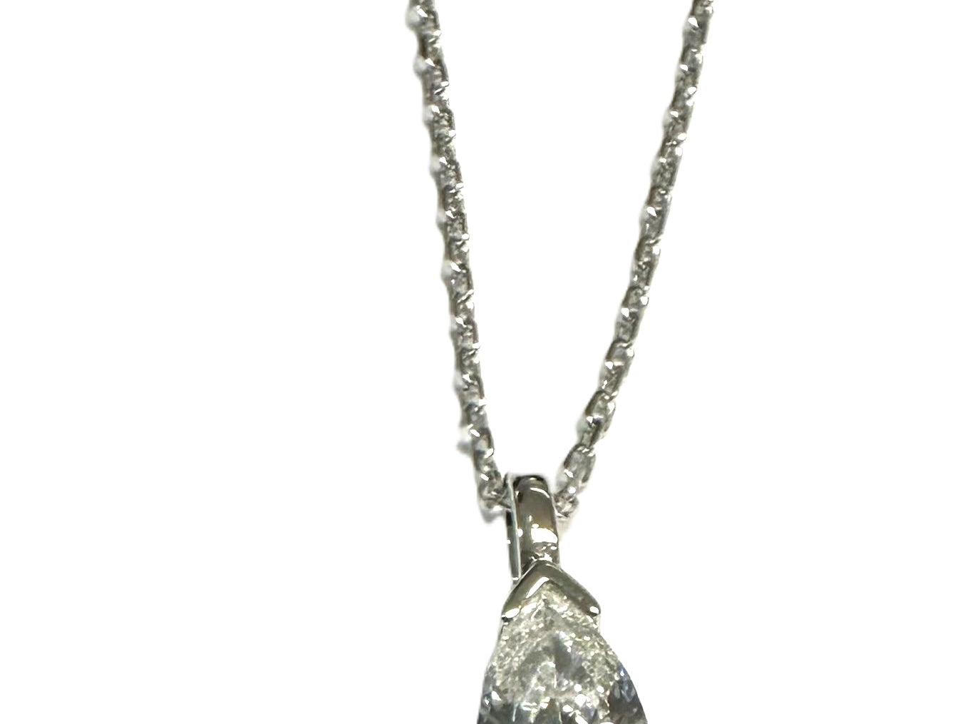 Silver White CZ Necklace
