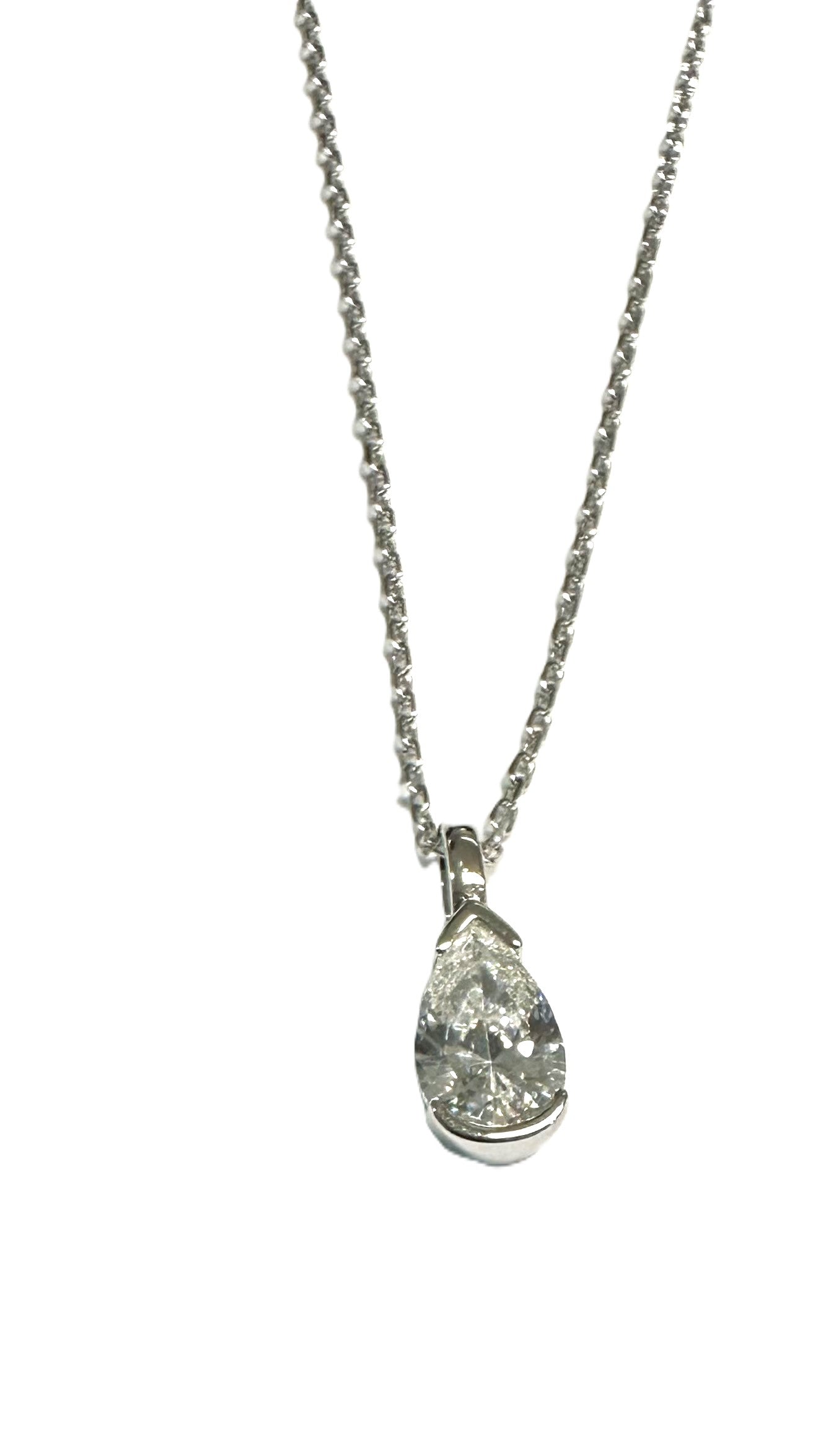 Silver White CZ Necklace