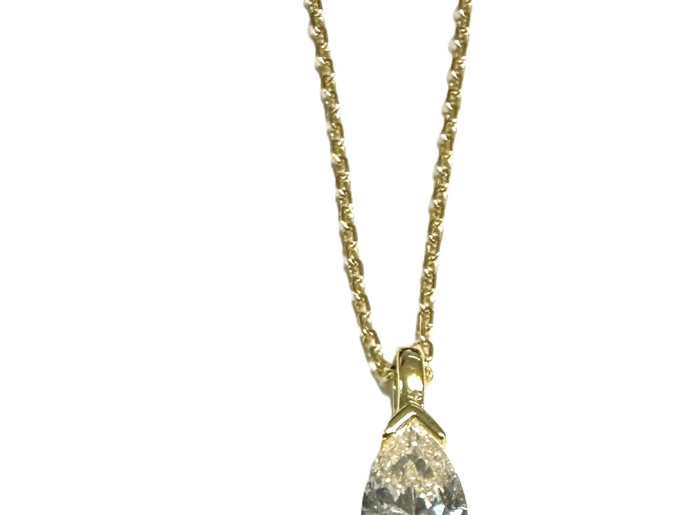 A Yellow plated Silver White CZ Necklace