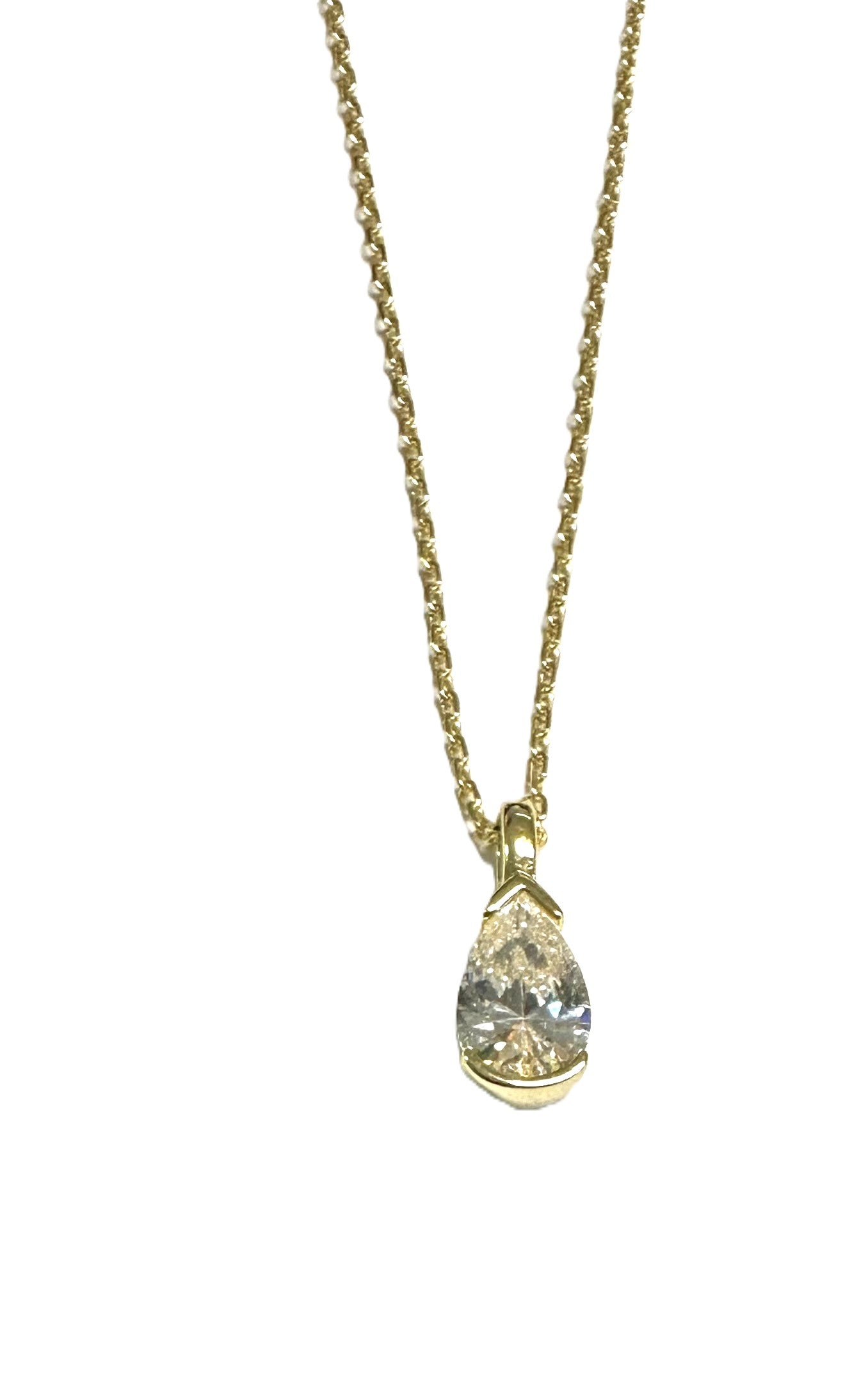 A Yellow plated Silver White CZ Necklace