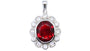 A Ruby & White Cubic Zirconia Pendant.