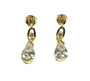Yellow Plated White Cubic Zirconia Silver Earring