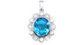 A Aquamarine & White Cubic Zirconia Pendant.