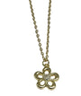 A Yellow plated Silver White CZ Flower Design Necklace
