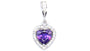 A Amethyst & White Cubic Zirconia Pendant.