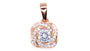 A Rose Plated On Silver With White Cubic Zirconia Pendant