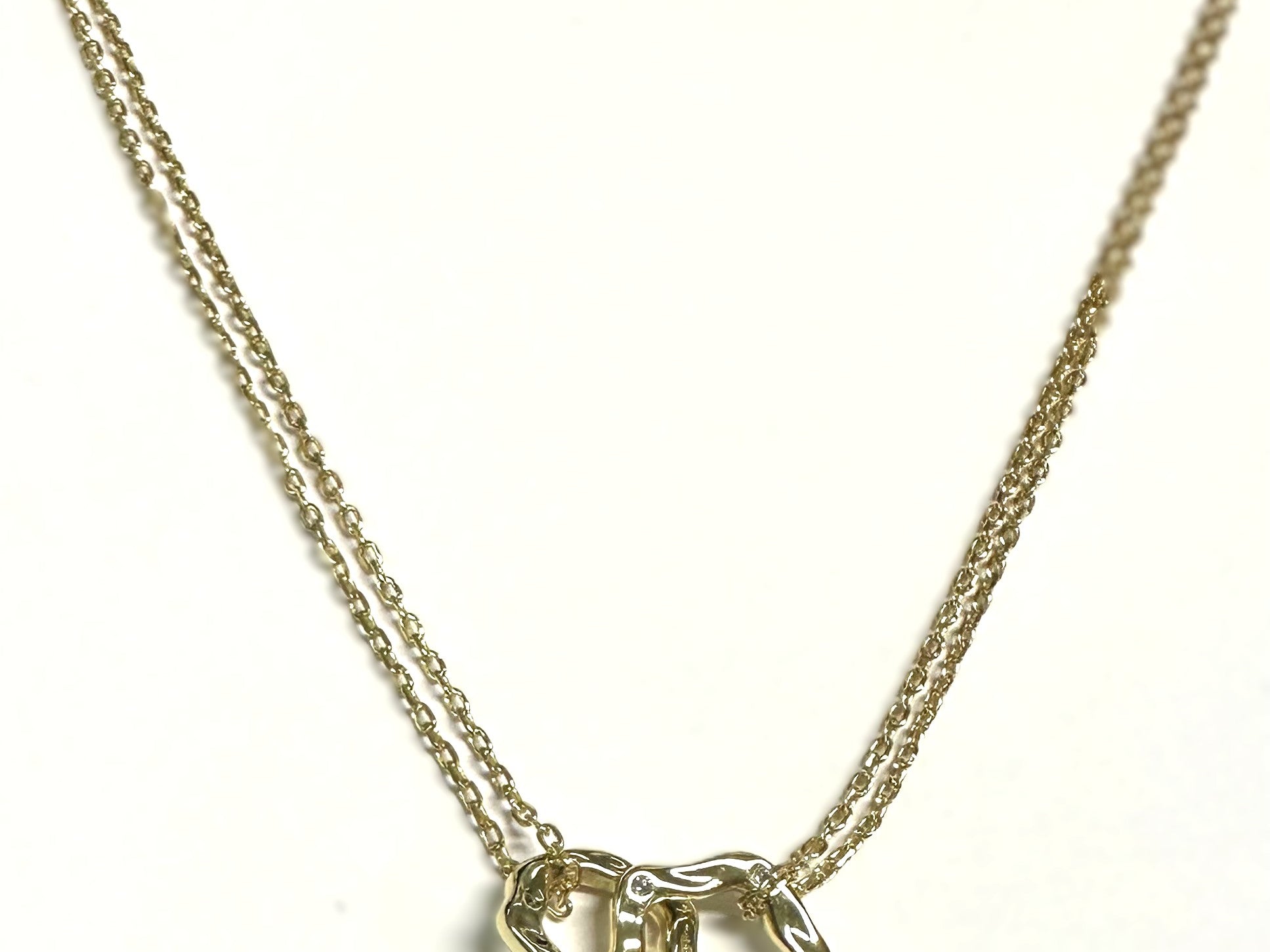 A Yellow plated Silver White CZ Necklace